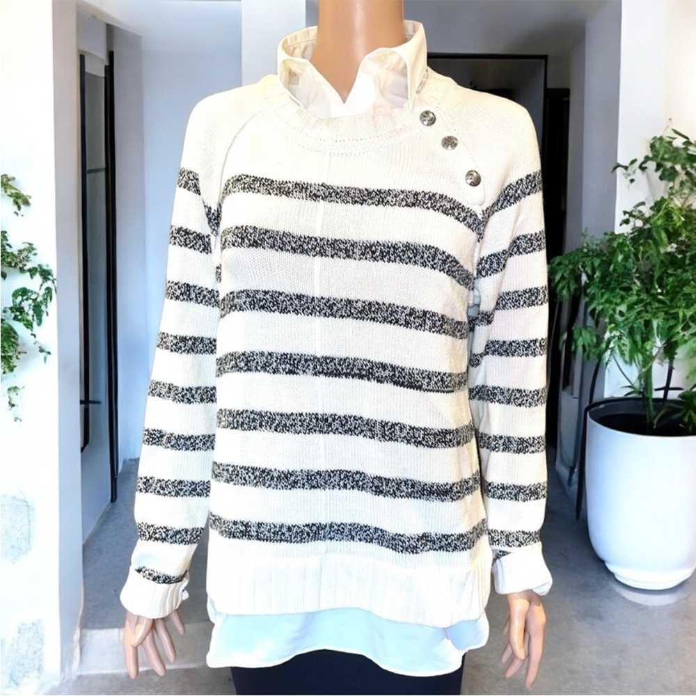 Lauren Ralph Lauren Cream Black Nautical Striped Sweater + RalphLauren Gift Box - Picture 9 of 11